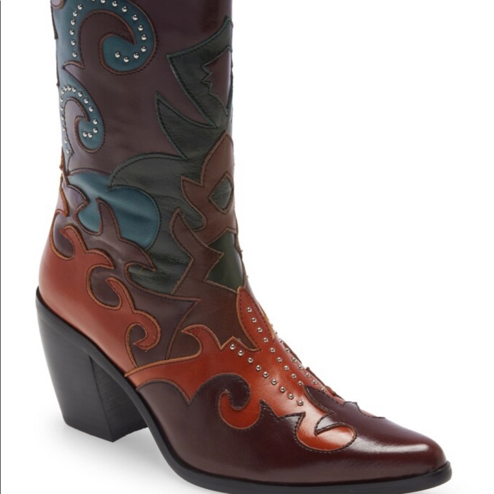 Jeffrey Campbell Saddle Up Western Pull On Boots 9 SOLD OUT - Picture 1 of 12
